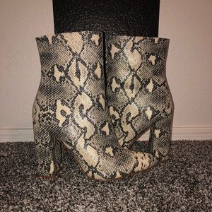 snake skin booties